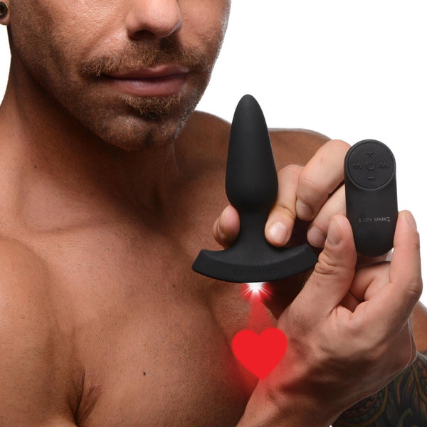 28X Laser Heart Silicone Anal Plug with Remote