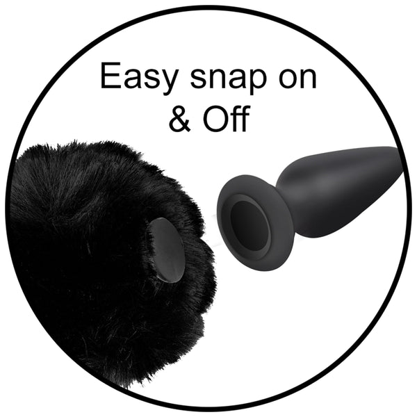 Snap-On! Interchangeable Bunny Tail - Black