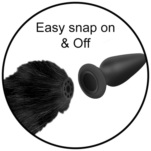 Snap-On! Interchangeable Fox Tail - Black