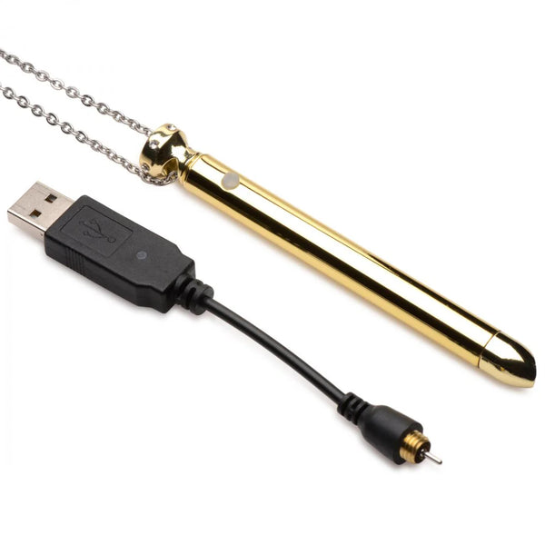7X Rechargeable Vibrating Necklace - Gold
