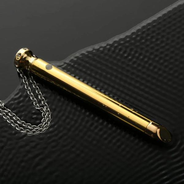 7X Rechargeable Vibrating Necklace - Gold