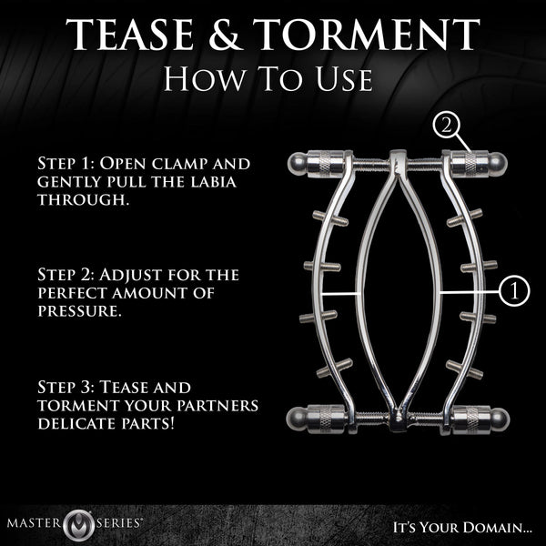 Spread Em Stainless Steel Poker Labia Clamp with Adjustable Pressure Screws
