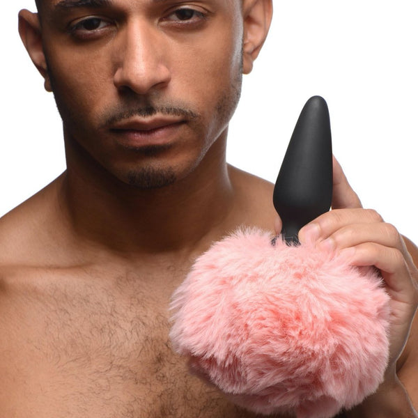 Large Anal Plug with Interchangeable Bunny Tail - Pink