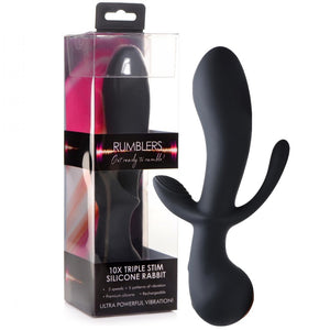 Rumblers 10X Triple Stim Rechargeable Silicone Vibrator - Extreme Toyz Singapore - https://extremetoyz.com.sg - Sex Toys and Lingerie Online Store