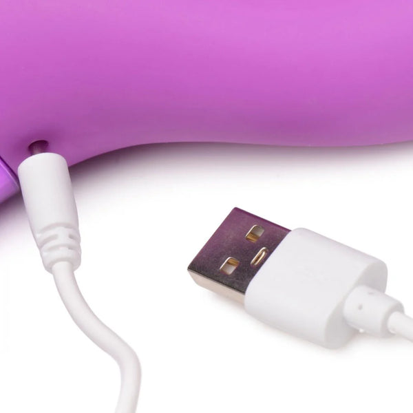 10X Triple Rabbit Waterproof Silicone Vibrator - Purple