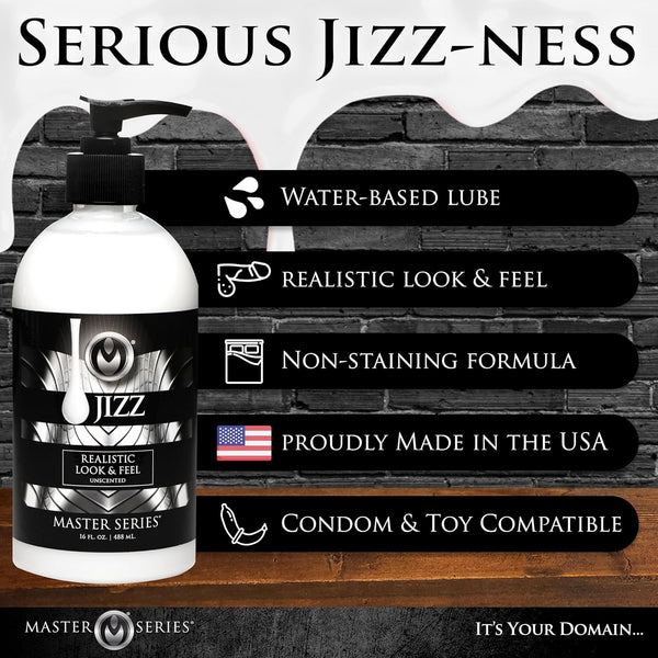 Master Series Jizz Unscented Water-Based Lube 16 oz. (488ml) - Extreme Toyz Singapore - https://extremetoyz.com.sg - Sex Toys and Lingerie Online Store