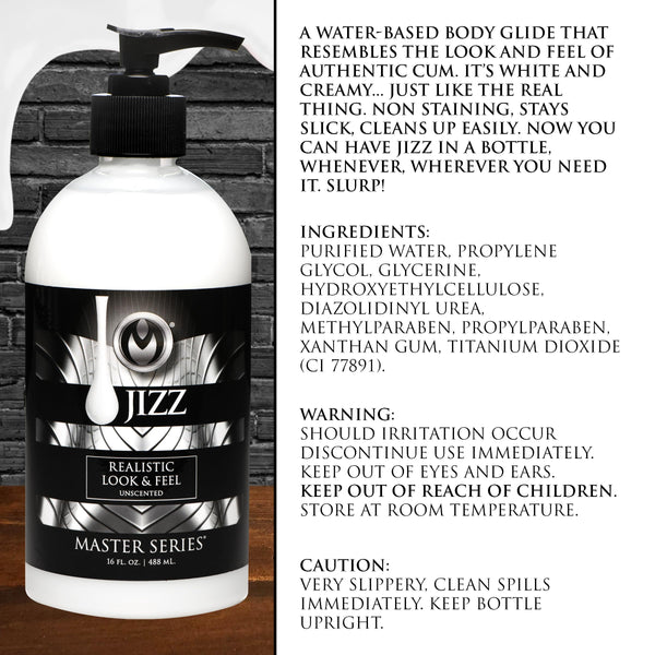 Master Series Jizz Unscented Water-Based Lube 16 oz. (488ml) - Extreme Toyz Singapore - https://extremetoyz.com.sg - Sex Toys and Lingerie Online Store  Edit alt text