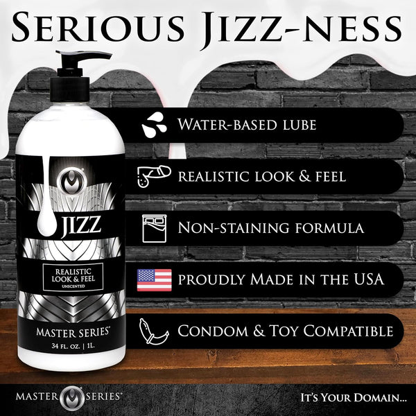 Master Series Jizz Unscented Water-Based Lube 34 oz. (1000ml) - Extreme Toyz Singapore - https://extremetoyz.com.sg - Sex Toys and Lingerie Online Store