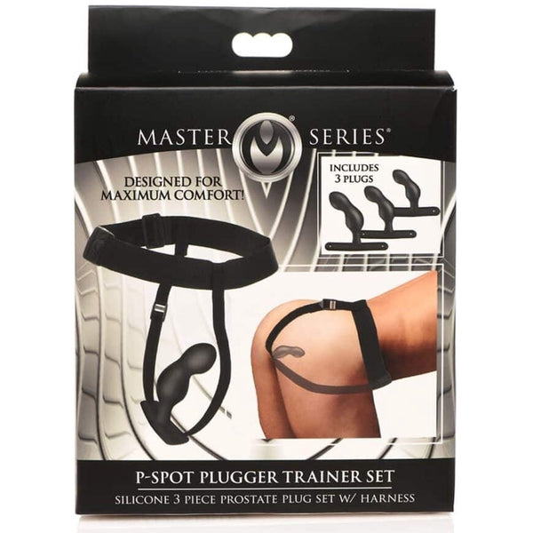 Master Series P-Spot Plugger Trainer Set Silicone 3 Piece Prostate Plug Set with Harness - Extreme Toyz Singapore - https://extremetoyz.com.sg - Sex Toys and Lingerie Online Store