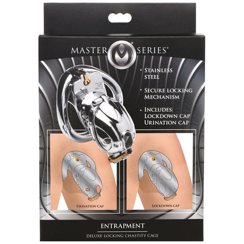 Master Series Entrapment Deluxe Locking Chastity Cage - Extreme Toyz Singapore - https://extremetoyz.com.sg - Sex Toys and Lingerie Online Store