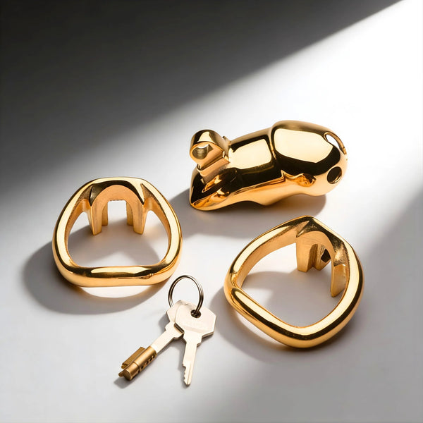 Midas 18K Gold-Plated Locking Chastity Cage