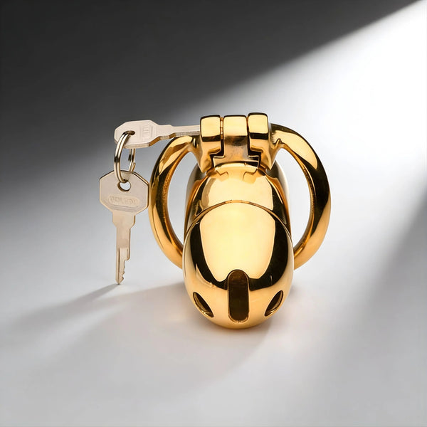 Midas 18K Gold-Plated Locking Chastity Cage