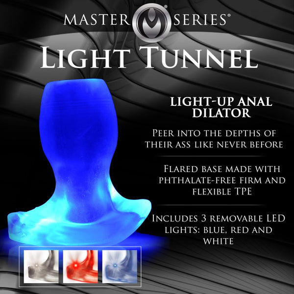 Master Series Light-Tunnel Light-Up Anal Dilator - Large - Extreme Toyz Singapore - https://extremetoyz.com.sg - Sex Toys and Lingerie Online Store - Bondage Gear / Vibrators / Electrosex Toys / Wireless Remote Control Vibes / Sexy Lingerie and Role Play / BDSM / Dungeon Furnitures / Dildos and Strap Ons  / Anal and Prostate Massagers / Anal Douche and Cleaning Aide / Delay Sprays and Gels / Lubricants and more...