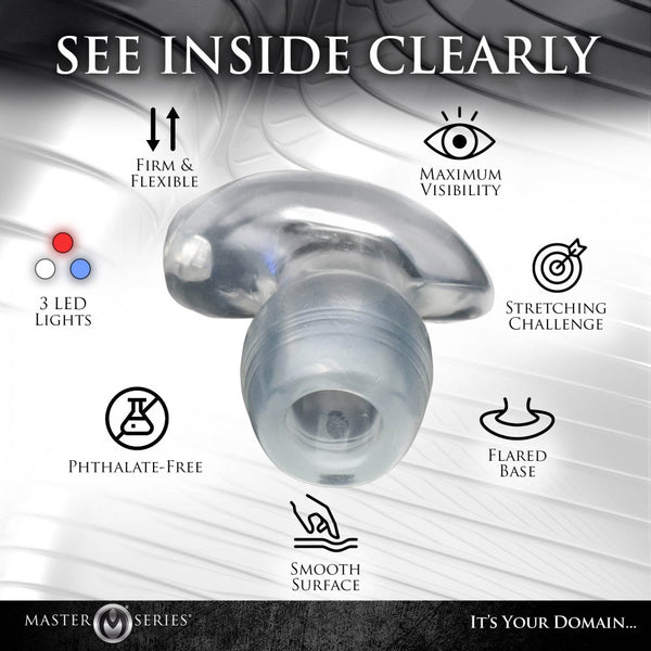 Master Series Light-Tunnel Light-Up Anal Dilator - Medium - Extreme Toyz Singapore - https://extremetoyz.com.sg - Sex Toys and Lingerie Online Store - Bondage Gear / Vibrators / Electrosex Toys / Wireless Remote Control Vibes / Sexy Lingerie and Role Play / BDSM / Dungeon Furnitures / Dildos and Strap Ons  / Anal and Prostate Massagers / Anal Douche and Cleaning Aide / Delay Sprays and Gels / Lubricants and more...