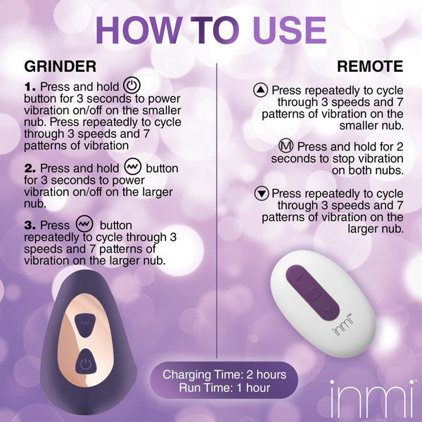 Inmi Ride n' Grind 10X Rechargeable Vibrating Silicone Sex Grinder - Extreme Toyz Singapore - https://extremetoyz.com.sg - Sex Toys and Lingerie Online Store - Bondage Gear / Vibrators / Electrosex Toys / Wireless Remote Control Vibes / Sexy Lingerie and Role Play / BDSM / Dungeon Furnitures / Dildos and Strap Ons  / Anal and Prostate Massagers / Anal Douche and Cleaning Aide / Delay Sprays and Gels / Lubricants and more...