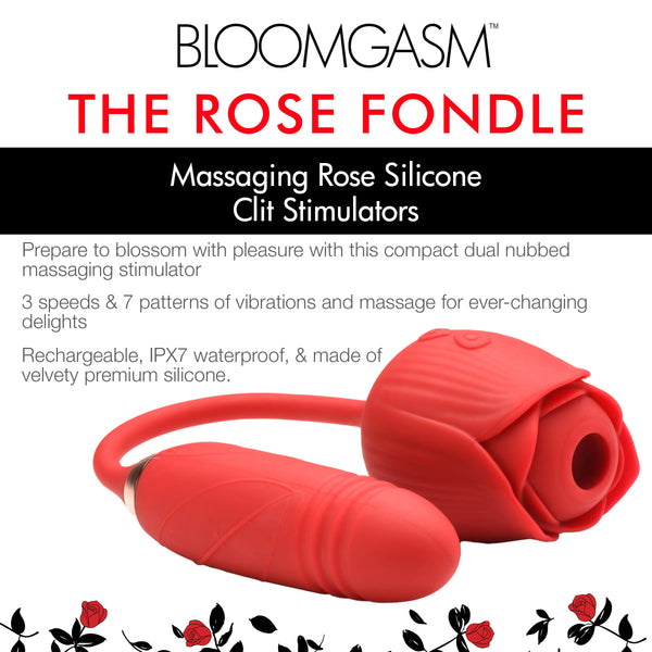 Romping Rose 10X Rechargeable Suction & Thrusting Vibrator