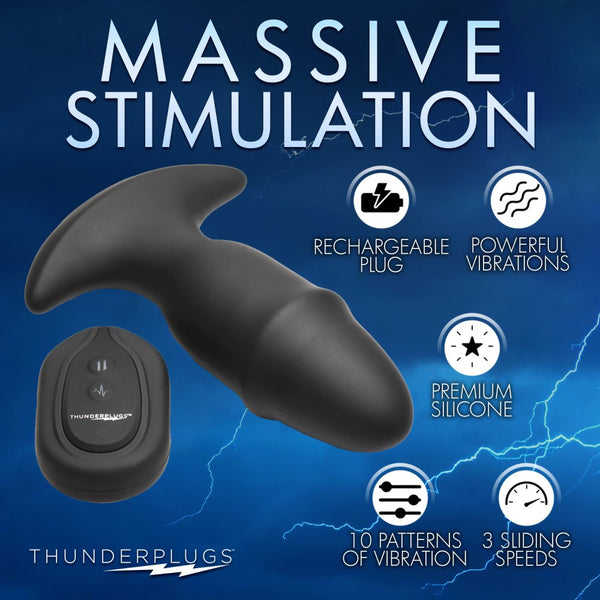 ThunderPlugs 10X Sliding Ring Rechargeable Silicone Missile Plug with Remote - Extreme Toyz Singapore - https://extremetoyz.com.sg - Sex Toys and Lingerie Online Store - Bondage Gear / Vibrators / Electrosex Toys / Wireless Remote Control Vibes / Sexy Lingerie and Role Play / BDSM / Dungeon Furnitures / Dildos and Strap Ons  / Anal and Prostate Massagers / Anal Douche and Cleaning Aide / Delay Sprays and Gels / Lubricants and more...