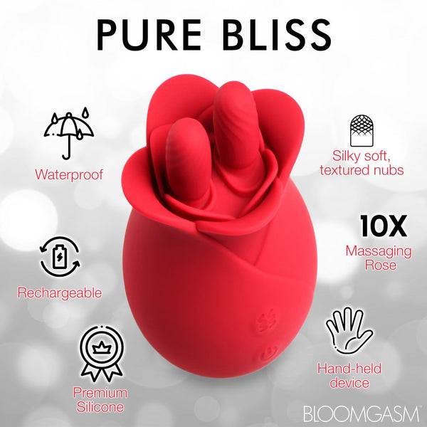 Inmi Bloomgasm 10X Fondle Massaging Rose Rechargeable Silicone Clit Stimulators - Extreme Toyz Singapore - https://extremetoyz.com.sg - Sex Toys and Lingerie Online Store - Bondage Gear / Vibrators / Electrosex Toys / Wireless Remote Control Vibes / Sexy Lingerie and Role Play / BDSM / Dungeon Furnitures / Dildos and Strap Ons  / Anal and Prostate Massagers / Anal Douche and Cleaning Aide / Delay Sprays and Gels / Lubricants and more...