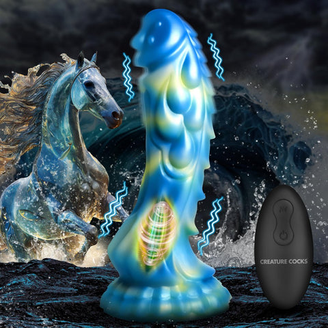 Creature Cocks Sea Stallion Rechargeable Vibrating Silicone Dildo with Remote - Extreme Toyz Singapore - https://extremetoyz.com.sg - Sex Toys and Lingerie Online Store - Bondage Gear / Vibrators / Electrosex Toys / Wireless Remote Control Vibes / Sexy Lingerie and Role Play / BDSM / Dungeon Furnitures / Dildos and Strap Ons  / Anal and Prostate Massagers / Anal Douche and Cleaning Aide / Delay Sprays and Gels / Lubricants and more...