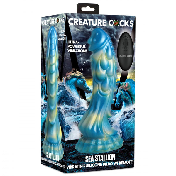 Creature Cocks Sea Stallion Rechargeable Vibrating Silicone Dildo with Remote - Extreme Toyz Singapore - https://extremetoyz.com.sg - Sex Toys and Lingerie Online Store - Bondage Gear / Vibrators / Electrosex Toys / Wireless Remote Control Vibes / Sexy Lingerie and Role Play / BDSM / Dungeon Furnitures / Dildos and Strap Ons  / Anal and Prostate Massagers / Anal Douche and Cleaning Aide / Delay Sprays and Gels / Lubricants and more...