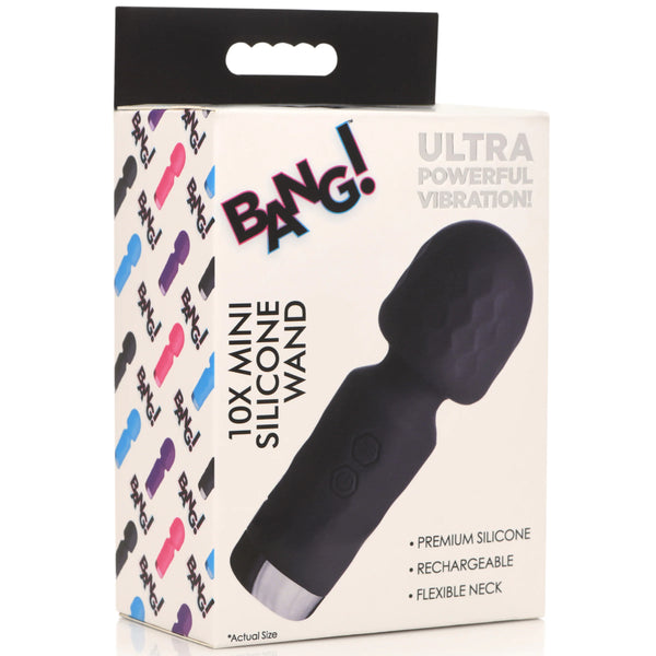 10X Mini Rechargeable Silicone Wand - Black