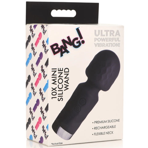 10X Mini Rechargeable Silicone Wand - Black
