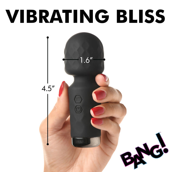 10X Mini Rechargeable Silicone Wand - Black