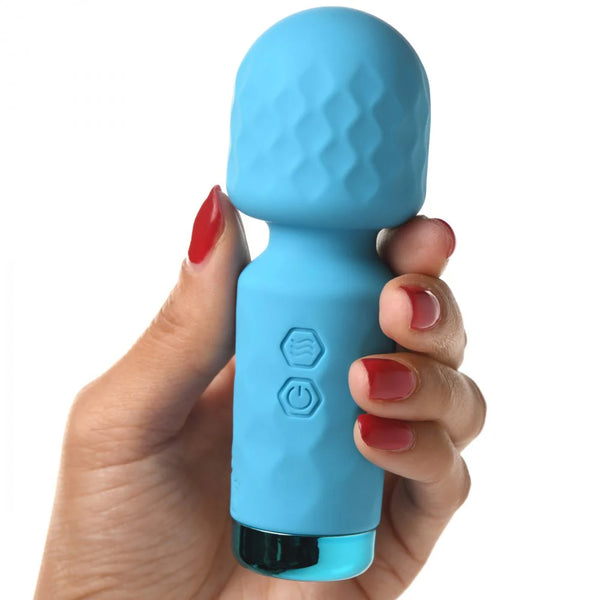 10X Mini Rechargeable Silicone Wand - Blue