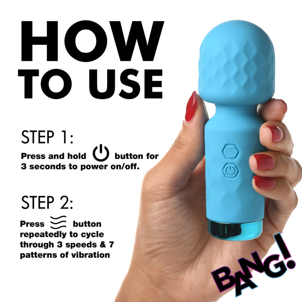 10X Mini Rechargeable Silicone Wand - Blue