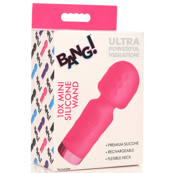 10X Mini Rechargeable Silicone Wand - Pink