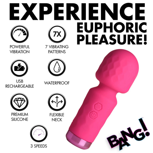 10X Mini Rechargeable Silicone Wand - Pink