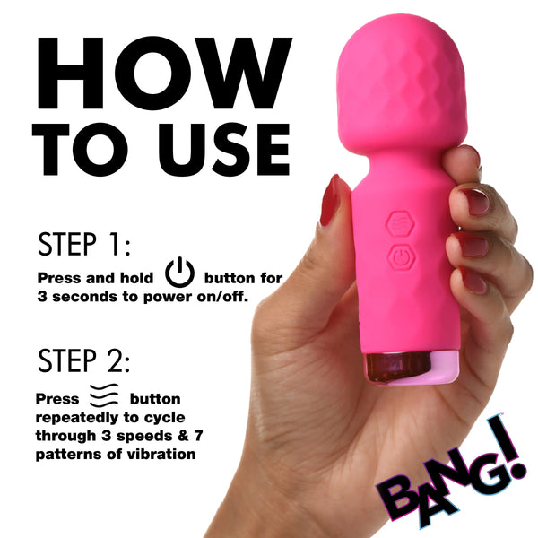 10X Mini Rechargeable Silicone Wand - Pink