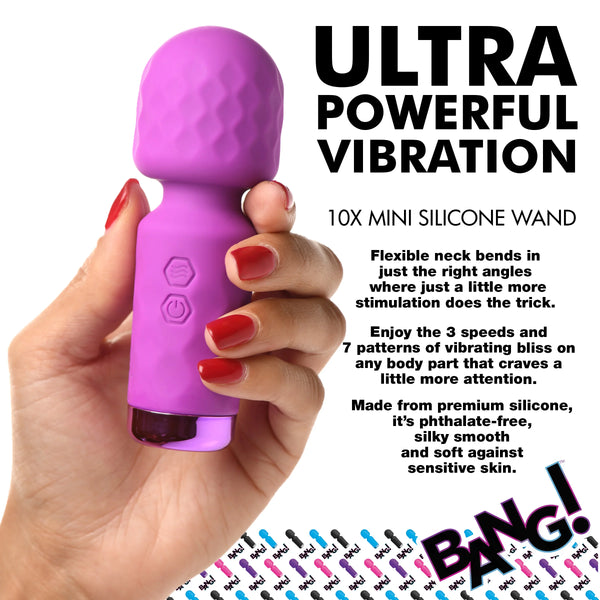 10X Mini Rechargeable Silicone Wand - Purple