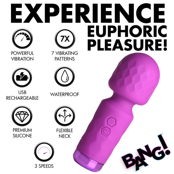 10X Mini Rechargeable Silicone Wand - Purple