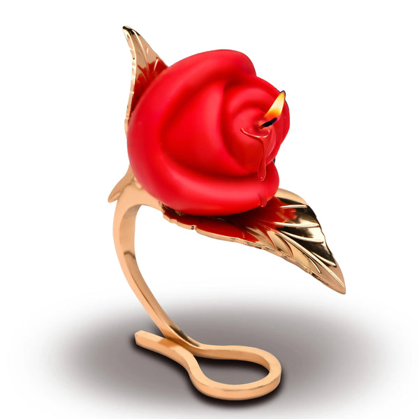 Burning Passion Rose Candle with Holder