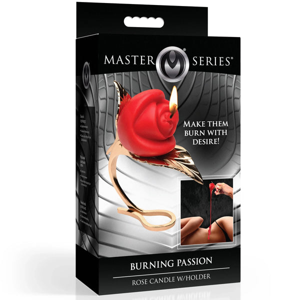 Burning Passion Rose Candle with Holder