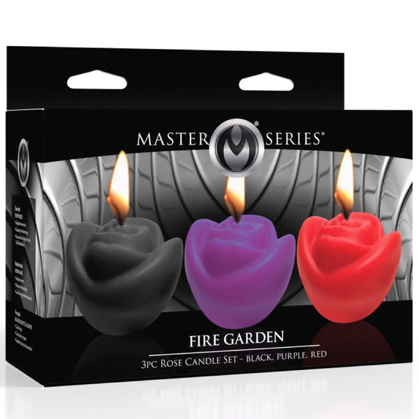 Fire Garden 3pc Rose Candle Set