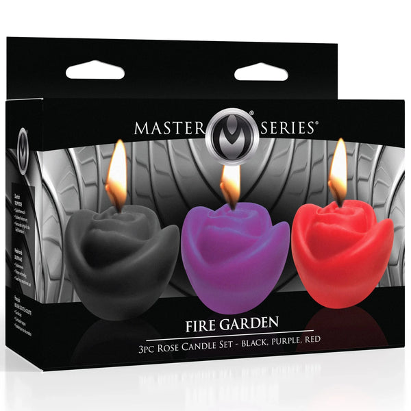 Fire Garden 3pc Rose Candle Set