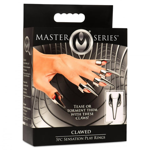 Master Series Clawed 5pc Sensation Play Rings - Extreme Toyz Singapore - https://extremetoyz.com.sg - Sex Toys and Lingerie Online Store - Bondage Gear / Vibrators / Electrosex Toys / Wireless Remote Control Vibes / Sexy Lingerie and Role Play / BDSM / Dungeon Furnitures / Dildos and Strap Ons  / Anal and Prostate Massagers / Anal Douche and Cleaning Aide / Delay Sprays and Gels / Lubricants and more...