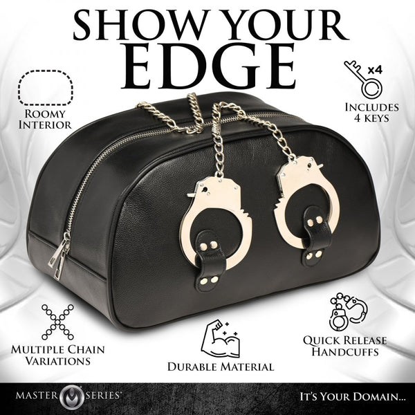 Master Series Cuffed and Loaded Travel Bag with Handcuff Handles - Extreme Toyz Singapore - https://extremetoyz.com.sg - Sex Toys and Lingerie Online Store - Bondage Gear / Vibrators / Electrosex Toys / Wireless Remote Control Vibes / Sexy Lingerie and Role Play / BDSM / Dungeon Furnitures / Dildos and Strap Ons  / Anal and Prostate Massagers / Anal Douche and Cleaning Aide / Delay Sprays and Gels / Lubricants and more...