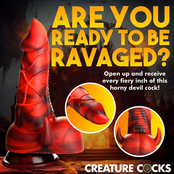 Creature Cocks Horny Devil Demon Silicone Dildo - Extreme Toyz Singapore - https://extremetoyz.com.sg - Sex Toys and Lingerie Online Store - Bondage Gear / Vibrators / Electrosex Toys / Wireless Remote Control Vibes / Sexy Lingerie and Role Play / BDSM / Dungeon Furnitures / Dildos and Strap Ons  / Anal and Prostate Massagers / Anal Douche and Cleaning Aide / Delay Sprays and Gels / Lubricants and more...