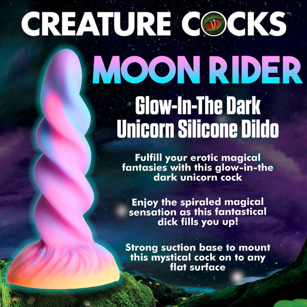 Creature Cocks Moon Rider Glow-In-The-Dark Unicorn Dildo - Extreme Toyz Singapore - https://extremetoyz.com.sg - Sex Toys and Lingerie Online Store - Bondage Gear / Vibrators / Electrosex Toys / Wireless Remote Control Vibes / Sexy Lingerie and Role Play / BDSM / Dungeon Furnitures / Dildos and Strap Ons  / Anal and Prostate Massagers / Anal Douche and Cleaning Aide / Delay Sprays and Gels / Lubricants and more...