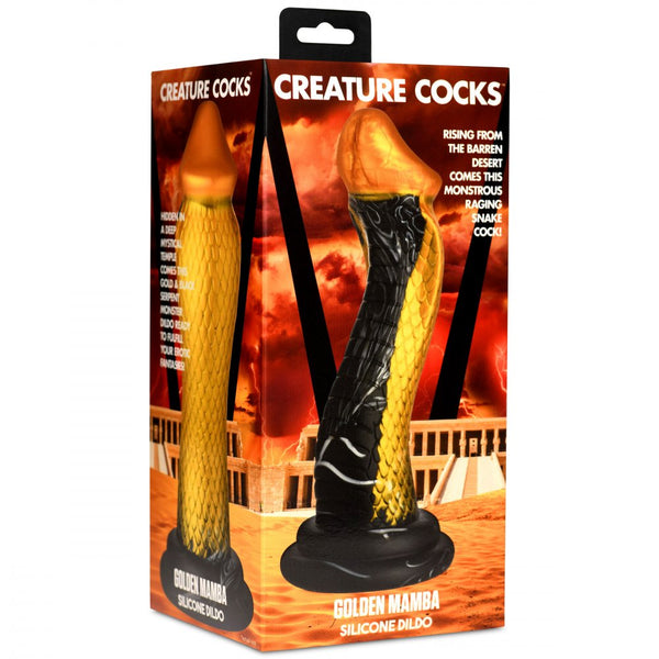 Creature Cocks Golden Mamba Silicone Dildo - Extreme Toyz Singapore - https://extremetoyz.com.sg - Sex Toys and Lingerie Online Store - Bondage Gear / Vibrators / Electrosex Toys / Wireless Remote Control Vibes / Sexy Lingerie and Role Play / BDSM / Dungeon Furnitures / Dildos and Strap Ons  / Anal and Prostate Massagers / Anal Douche and Cleaning Aide / Delay Sprays and Gels / Lubricants and more...