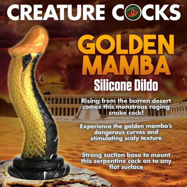 Creature Cocks Golden Mamba Silicone Dildo - Extreme Toyz Singapore - https://extremetoyz.com.sg - Sex Toys and Lingerie Online Store - Bondage Gear / Vibrators / Electrosex Toys / Wireless Remote Control Vibes / Sexy Lingerie and Role Play / BDSM / Dungeon Furnitures / Dildos and Strap Ons  / Anal and Prostate Massagers / Anal Douche and Cleaning Aide / Delay Sprays and Gels / Lubricants and more...