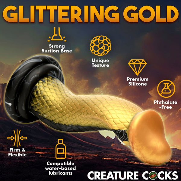 Creature Cocks Golden Mamba Silicone Dildo - Extreme Toyz Singapore - https://extremetoyz.com.sg - Sex Toys and Lingerie Online Store - Bondage Gear / Vibrators / Electrosex Toys / Wireless Remote Control Vibes / Sexy Lingerie and Role Play / BDSM / Dungeon Furnitures / Dildos and Strap Ons  / Anal and Prostate Massagers / Anal Douche and Cleaning Aide / Delay Sprays and Gels / Lubricants and more...