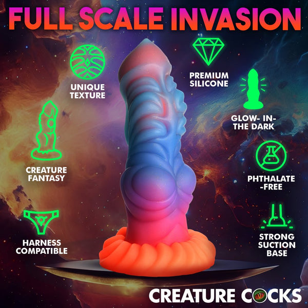 Creature Cocks Alien Invader Glow-In-The-Dark Silicone Dildo - Extreme Toyz Singapore - https://extremetoyz.com.sg - Sex Toys and Lingerie Online Store - Bondage Gear / Vibrators / Electrosex Toys / Wireless Remote Control Vibes / Sexy Lingerie and Role Play / BDSM / Dungeon Furnitures / Dildos and Strap Ons  / Anal and Prostate Massagers / Anal Douche and Cleaning Aide / Delay Sprays and Gels / Lubricants and more...