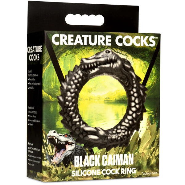 Black Caiman Silicone Cock Ring