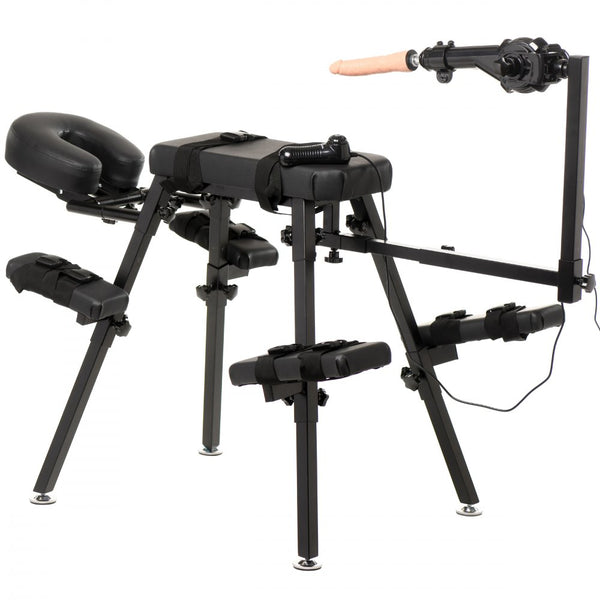 Master Series Obedience Chair with Sex Machine - Extreme Toyz Singapore - https://extremetoyz.com.sg - Sex Toys and Lingerie Online Store - Bondage Gear / Vibrators / Electrosex Toys / Wireless Remote Control Vibes / Sexy Lingerie and Role Play / BDSM / Dungeon Furnitures / Dildos and Strap Ons  / Anal and Prostate Massagers / Anal Douche and Cleaning Aide / Delay Sprays and Gels / Lubricants and more...
