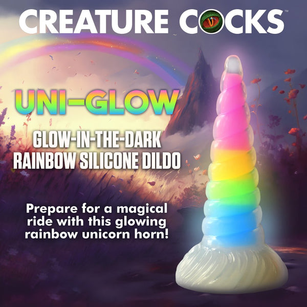 Creature Cocks Uni-Glow Glow-In-The-Dark Rainbow Silicone Dildo - Extreme Toyz Singapore - https://extremetoyz.com.sg - Sex Toys and Lingerie Online Store - Bondage Gear / Vibrators / Electrosex Toys / Wireless Remote Control Vibes / Sexy Lingerie and Role Play / BDSM / Dungeon Furnitures / Dildos and Strap Ons &nbsp;/ Anal and Prostate Massagers / Anal Douche and Cleaning Aide / Delay Sprays and Gels / Lubricants and more...