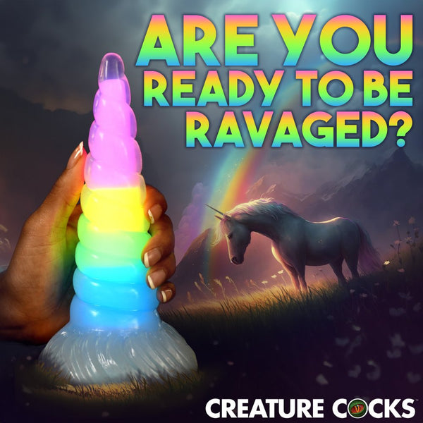 Creature Cocks Uni-Glow Glow-In-The-Dark Rainbow Silicone Dildo - Extreme Toyz Singapore - https://extremetoyz.com.sg - Sex Toys and Lingerie Online Store - Bondage Gear / Vibrators / Electrosex Toys / Wireless Remote Control Vibes / Sexy Lingerie and Role Play / BDSM / Dungeon Furnitures / Dildos and Strap Ons &nbsp;/ Anal and Prostate Massagers / Anal Douche and Cleaning Aide / Delay Sprays and Gels / Lubricants and more...